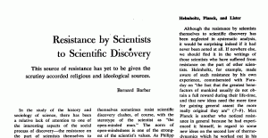 Artículo de Bernard Barber en Science, 1961